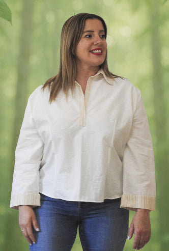 Blusa blanca de manga larga