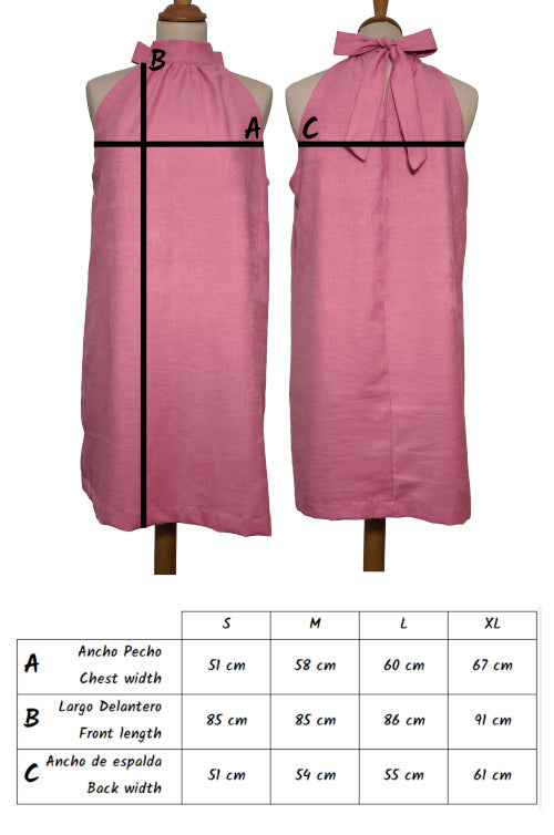 Vestido rosa sin mangas